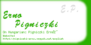 erno pigniczki business card